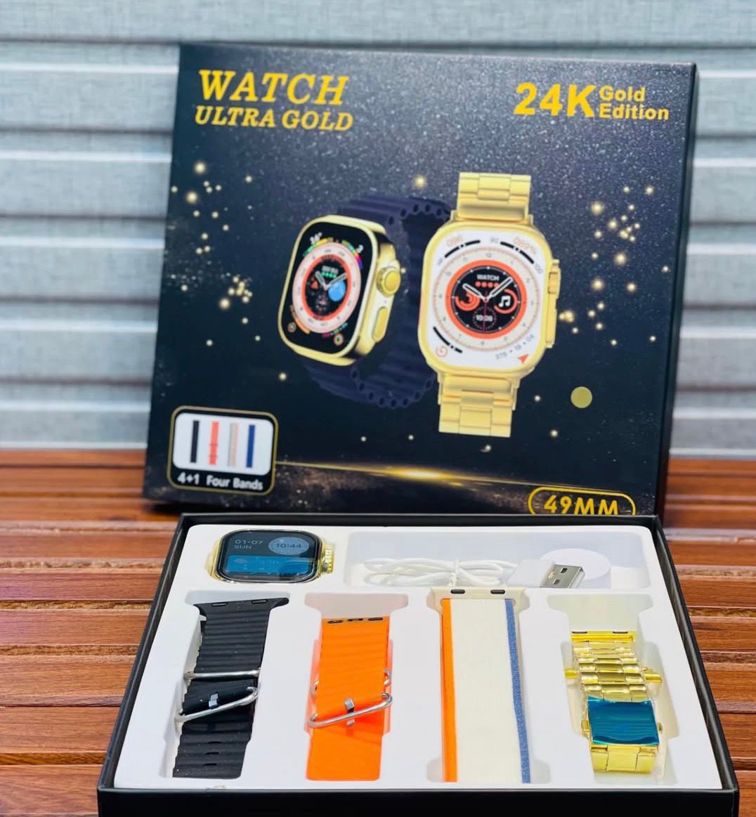 AuraXcess Watch Ultra Golden – 4 Straps Edition